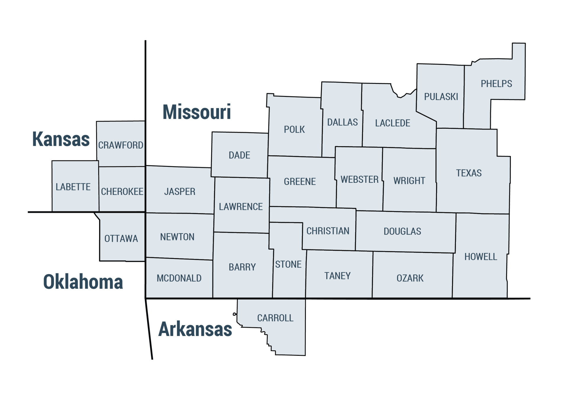 Southwest Missouri Map